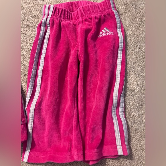 Adidas pink velour baby girl track suit 6 months - Picture 3 of 4